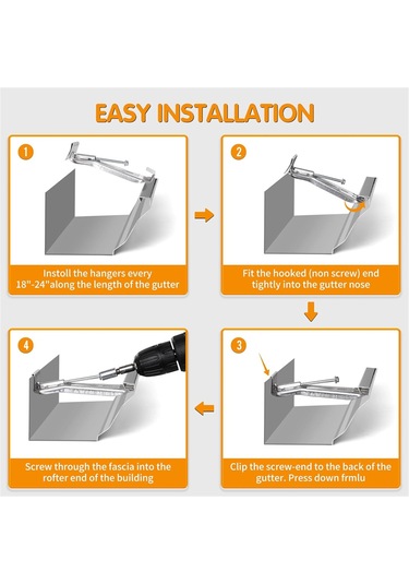 Xurunkeji İnç 25 Paket Oluk Askıları, Önceden Takılmış Vida İle, Sarkmış Yağmur Oluklarını Onarmak İçin Alüminyum Oluk Braketleri 15x15x15cm Xurunkeji İnç 25 Paket Oluk Askıları, Önceden Takılmış Vida İle, Sarkmış Yağmur Oluklarını Onarmak İçin Alüminyum Oluk Braketleri 15x15x15cm