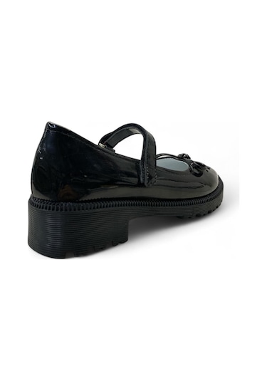 469-3 Kız Çocuk Okul Ayakkabısı Siyah Rugan
