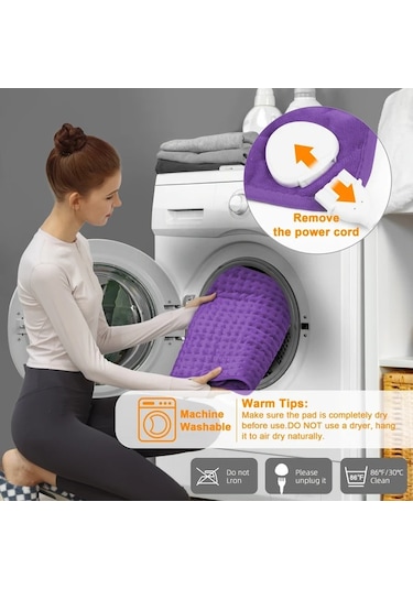 Elmpaly Renkli Mavi Xl Isıtma Pedi 6 Seviye 140 F Hızlı Isıtma Yıkanabilir Hediye Çok Renkli Mavi