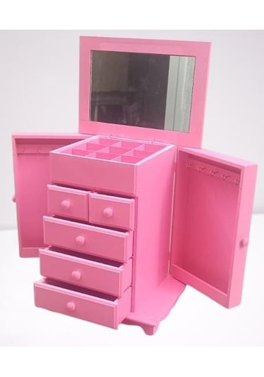 Hobi Takı Kutu Makyaj Şifonyer 90389 Model 9çekmece Parlak Pembe Ahşap Mdf Elyapım Hobi Takı Kutu Makyaj Şifonyer 90389 Model 9çekmece Parlak Pembe Ahşap Mdf Elyapım