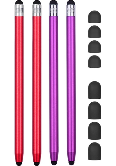 Geeroyoo Evrensel Dokunmatik Kalem - 8 Yedek Uçlu, Çift Uçlu Metal Stylus 4 Adet