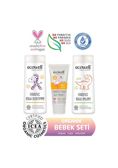 Ecowell Organik Bebek Bakım Seti ( 3 Ürün)