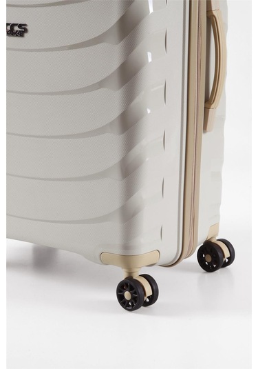 Ççs 5263 Polipropilen Battal Boy Valiz Beyaz-bej