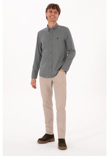 U.s. Polo Assn. Erkek Gri Gömlek Basic 50316721-vr024 Gri