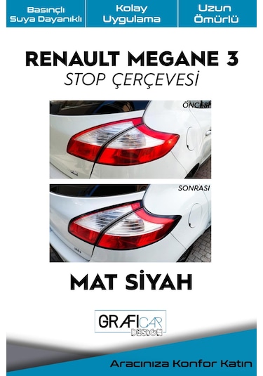 Renault Megane 3 Stop Çerçeve Sticker