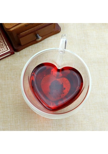 River World Cam Bardak Kalp Modelli Çok Renkli