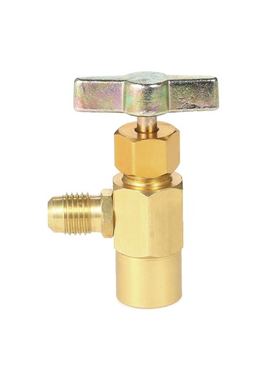 Shineyee Alüminyum R134a Soğutucu Şişe Açıcı, 1/2" Acme Dişli, Gaz Salma Valfi, Otomobil Klima Uyumlu Altın