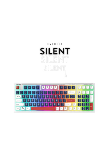Everest KB-98 Silent Sessiz Rainbow Q Membrane Klavye