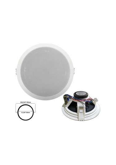 Nwork C-6t Alçıpan Tavan Hoparlör 16cm 10 Watt Trafolu Beyaz