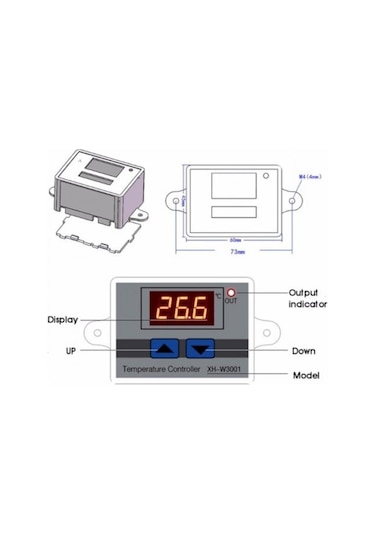 Xh-W3001 220V Ac Dijital Termostat Akvaryum Kuluçka Modül, Sensör