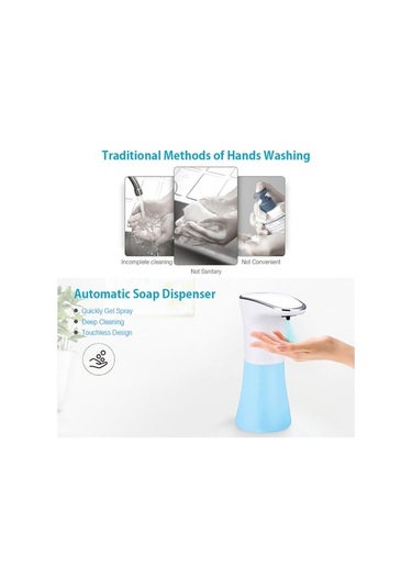 Pazly 350ml İnsansız El Sabun Dispanseri, Püskürtmeli 2 Seviye Ayarlı, Durulamasız Sıvı Çok Renkli Çok Renkli