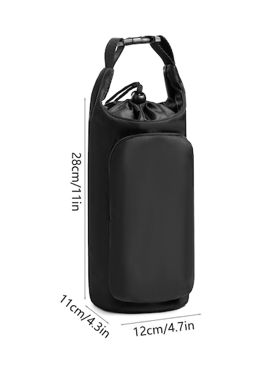 Ayarlanabilir Omuz Askılı Yalıtımlı Su Şişesi Çantası Pembe