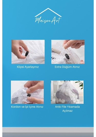 Bbag Çamaşır Yıkama Filesi İpli 35x45 Cm Çorap Perde Filesi