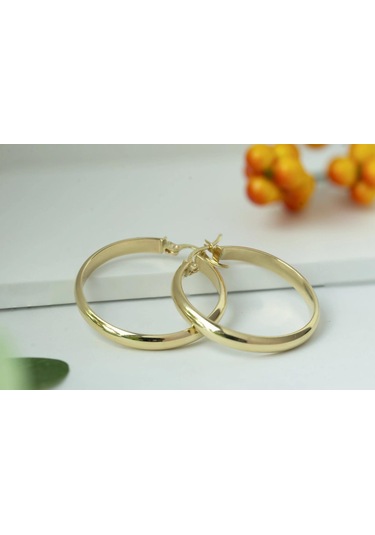 Çelikoğlu Kuyumculuk 8 Ayar Altın Halka Küpe 1,70 Gr Açık Sarı Altın