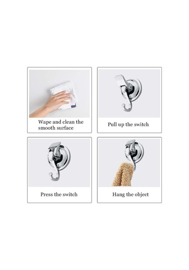 Adet Vantuzlu Kanca Seti, Ağır Hizmet Tipi Kancalar, Plastik Havlu Kancaları, Vantuzlu Duvar Kancaları, Mutfak/banyo İçin Krom Kancalar - Maksimum Yük 5 Kg Çok Renkli