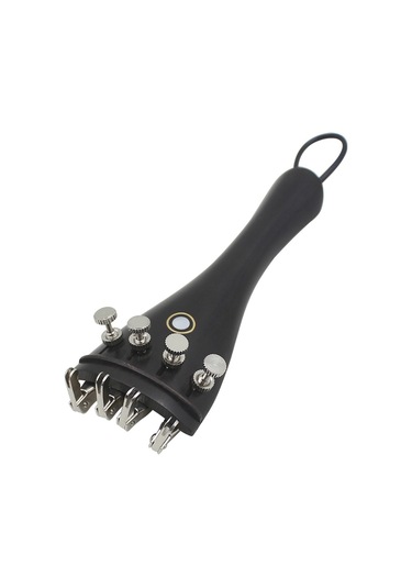 Hfambition Keman İçin 4/3-4/4 Uyumlu Ebony Tel Takımı: Telli Tahta + Nilon Kordon + 4 Adet Metal Akor Regülatörü