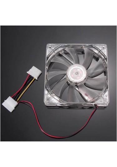 Işıklı Şeffaf 12 Cm Kasa Fanı Mavi Ledli Vida Dahil
