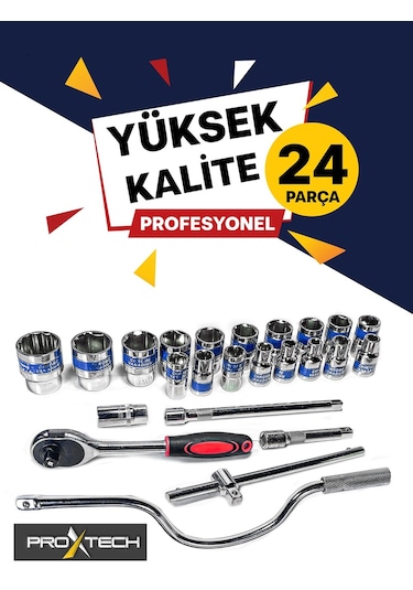 24 adet/takım Cırcır Kollu Aracı Set Oto Mekanik Lokma Set