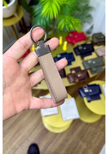 Vizon Hakiki Deri Premium Anahtarlık Kişiye Özel İsim Baskılı