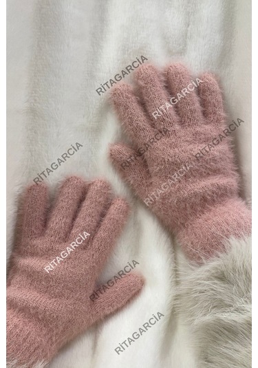 Peluş Uzun Eldiven Pudra