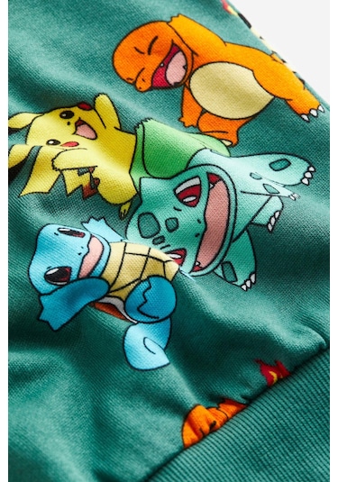 Pokemon Çocuk Sweatshirt Yeşil