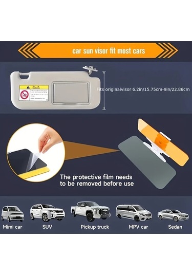 Boatshop1 1pc Araç Anti Parlama Güneşlik Gündüz Gece Kullanım Abs Malzeme Çoğu Araç İçin Şık Rüzgarlık Aksesuarı