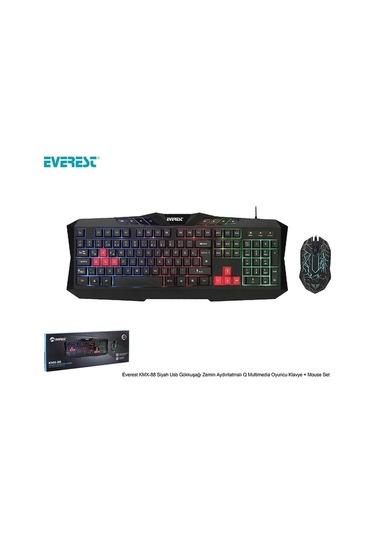 Kmx-88 Usb Kablolu Siyah Gaming Q Klavye+ Mouse Set
