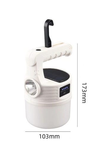 Buffer Led Güneş Enerjili Kamp Lambası 2000 Lümen Süper Parlak, 5 Aydınlatma Modlu,usb İle Şarj Edi Çok Renkli