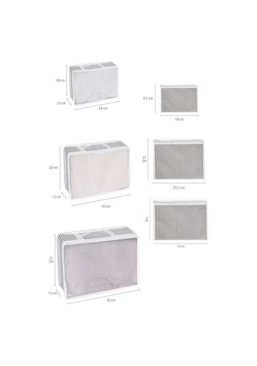 6 Parça Bavul Organizer, Valiz Organizer, Valiz Düzenleyici Desenli