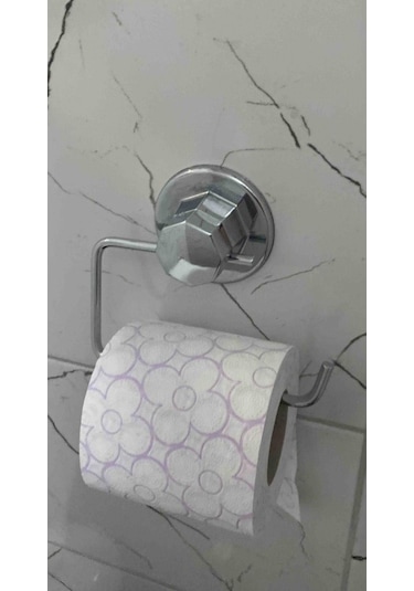 Vakumlu Vantuzlu Tuvalet Kağıtlığı Askısı Paslanmaz Krom