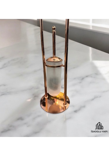 İsaoğlu Yapı Bakır Tuvalet Kağıtlığı Ve Klozet Fırçası Seti Komple Pirinç Materyal Bronz Set Bakır