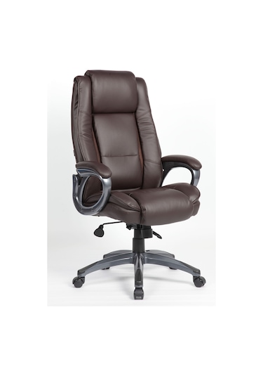 Boston Yönetici Koltuğu Suni Deri - Kahverengi 65x114-121,5x81 Cm