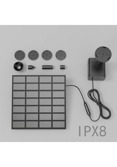 Boatshop1 1.5w Mini Pompa 1.5w Mini Dış Mekan Solar Fıskiye Pompası Dıy Seti Ipx8 Su Geçirmez Balık Havuzları Kuş Banyoları İçin Altı Nozul Dahil