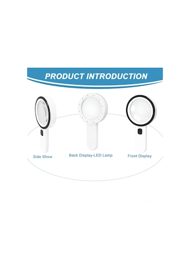 Vkemall 30x Büyütme 12 Led Işıklı Elden Tutulan Magnifiye Cam Lens - Kâğıt, Antika Ve Gümüşçü İçin, Pil Ve Cam Temizleme Bezi İle