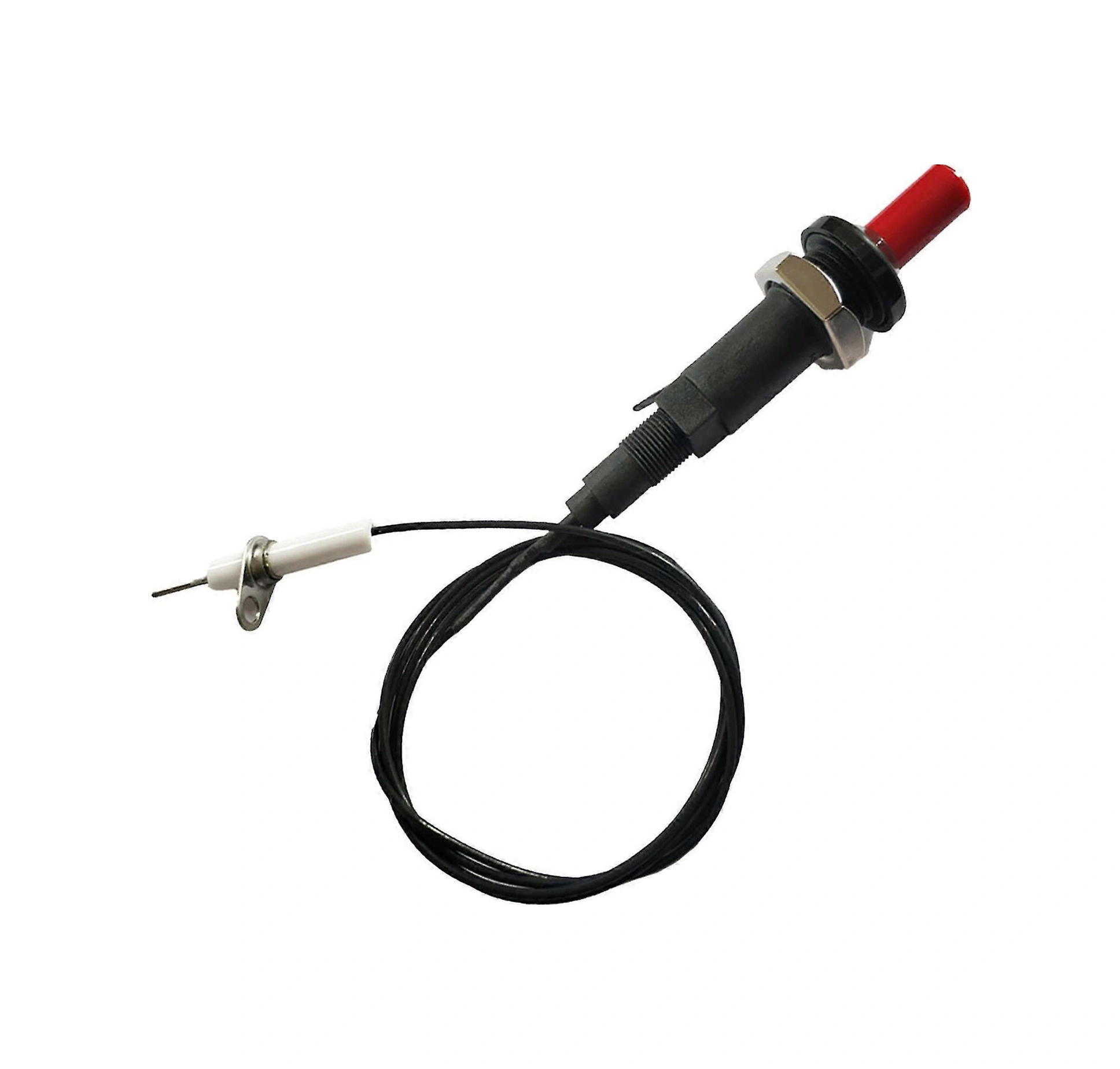 Dofolink Gaz Sobası Odun Sobası Isıtıcı İçin Basma Tuşlu Piezo Çakmak Ateşleyici - 1m Kablolu, 18kv Çıkış, 18mm Montaj Deligi, 2.3mm Uç, Çakmak İğnesi Seti Diğer