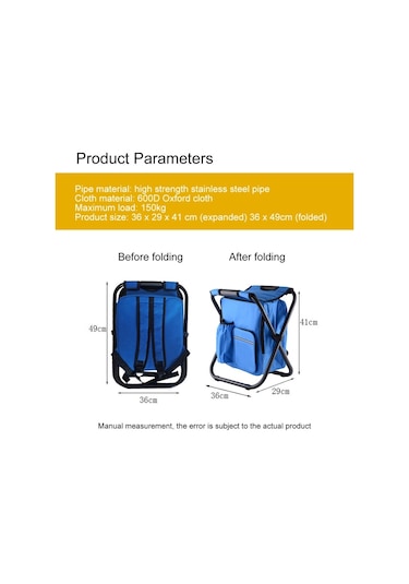 Açık Taşınabilir Katlanır Kamp Sandalye Işık Balıkçılık Beach Sandalye Paslanmaz Çelik Boru Katlanır Sandalye Ile Buz Tulumu Blue Mor