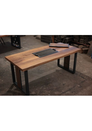 Klasik Ceviz Mangallı Masa Ahşap