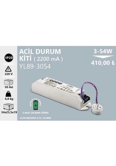 Noas 3-54w Acil Durum Kitli Driver Yl89-3054 Rastlamak