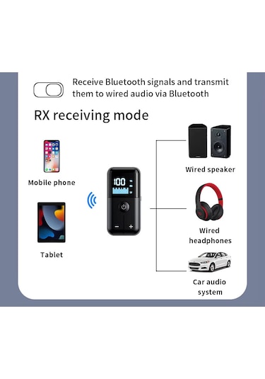 M20 Bluetooth 5.4 Alıcı Verici: Kablosuz Ses Devrimi 10m Menzil, Tf Kart, Aux