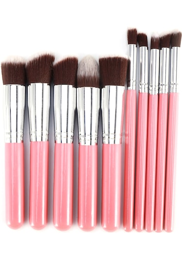 Moveevo Büyük Ve 5 Küçük Elyaf Saç Fırçası Ile 10 Adet Makyaj Fırçası Seti Kozmetik Güzellik Araç Seti