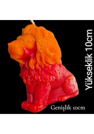 Dekoratif Aslan Figürü Kokulu Mum Çok Renkli