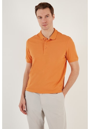 Buratti Pamuklu Regular Fit Düğmeli Erkek Polo Yaka T Shirt 5902127 Hardal