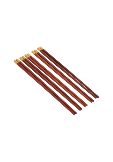 Skycity Doğal Kiremit Kuvars Çatal Seti - Doğal Ahşap, Bakır Uçlu, Sıfır Boya, Hediyelik Kutulu 5 Çift Diğer