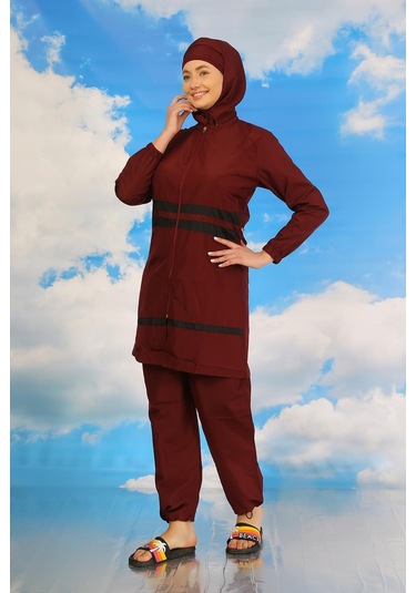 Akbeniz Kadın Tam Tesettür Mayo Bordo 31061-bordo Bordo