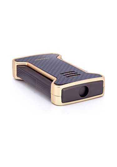 Tek Torch Pürmüz Karbon Desenli Gold Puro Çakmağı