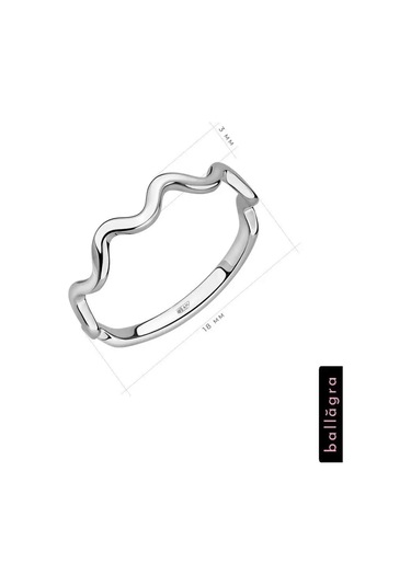 Ballagra İnce Gümüş Dalga Yüzük 94914818 Gri