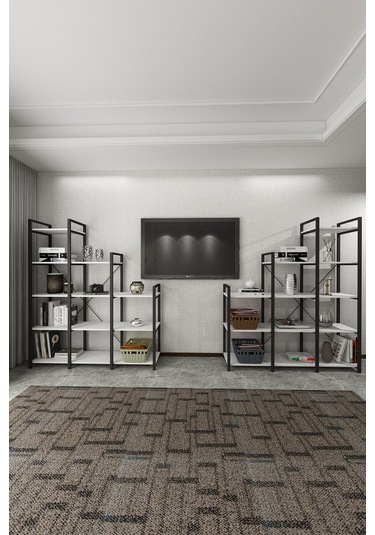 Wood House Fulya 2 Li Merdiven Kitaplık -beyaz