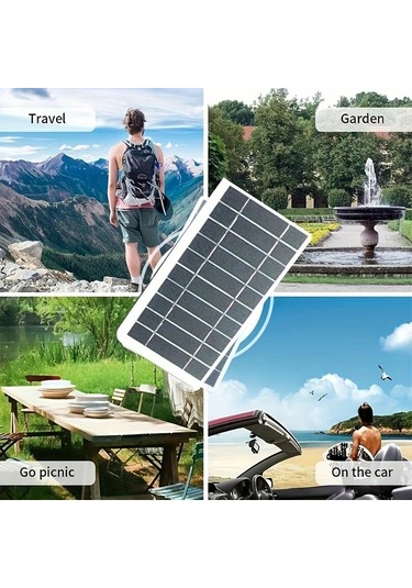 Dashanshop 1 Adet 2w Usb Taşınabilir Güneş Panelli Powerbank, Kamp Seyahat Acil Şarj