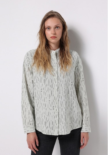 Colins Regular Fit Hakim Yaka Baskılı Kadın Yeşil Uzun Kol Gömlek Cl1077304 Q1.v1 Sag Sage