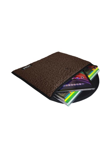 Jacbag Teddy Peluş Kahverengi Çıtçıtlı Dosya Çanta Kitap Defter Tablet Notebook